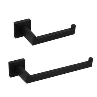 GERZWY Bathroom Hardware Accessories Sets Matte Black SUS304 Stainless Steel Bath Shower Set 2-Pieces(Toilet P