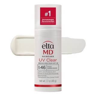 EltaMD UV Clear Face Sunscreen with Zinc Oxide, Oil-Free, SPF 46 and SPF 50 | Calms and Protects Acne-Prone Sk