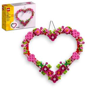 LEGO Heart Ornament Building Toy Set - Fun Arts and Crafts Idea for Girls and Boys, Ages 9+ - Display on The W