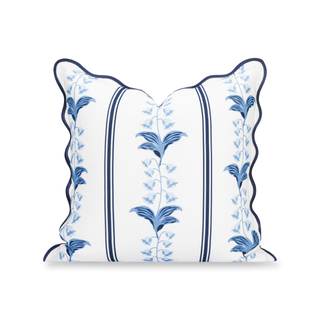 Hofdeco Premium Coastal Hampton Patio Indoor Outdoor Throw Pillow Cover Only, 20"x20" Water Repellent for Back