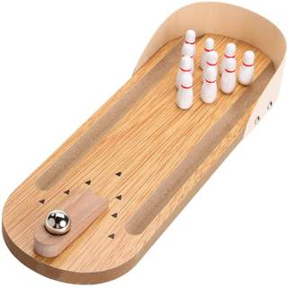 Table Top Mini Bowling Game Set-Tabletop Wooden Board Mini Arcade Desktop Tiny Bowling Shooting Alley Office D