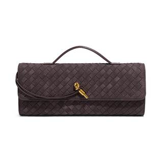 JYG Suede Woven Handbag for Women Trendy Evening Shoulder Bag Casual Clutch Purse Crossbody Satchel with Metal