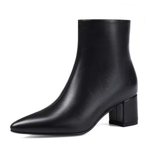 Booties for Women Pointed Toe Ankle Boot Chunky Block Low Heel Boot | Comfortable Fall Winter Spring Side Zipp