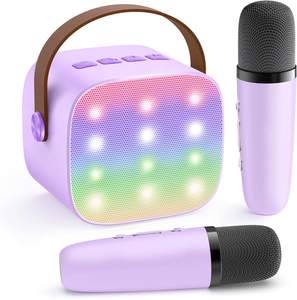YLL Karaoke Machine for Kids, Portable Mini Speaker with 2 Wireless Microphones, TOP Kids Gifts for Girls Ages