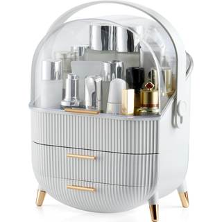 CANITORON Makeup Organizer,Skincare Organizer with 2 Drawers and Transparent Cover,Cosmetic Display Case for V