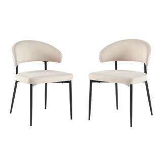 Walker Edison Modern Curved Back Upholstered Dining Chair with High-Performance Woven Upholstery and Powder Co