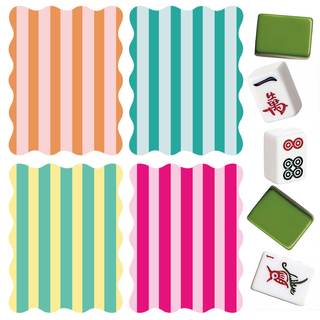 Soulchen 4 Pcs 2026 Mahjong Shuffler Cards Thick PVC Tile Mixers with Wavy Scalloped Edges Fun Game Accessorie