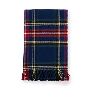 Hofdeco Premium Classic Holiday Decorative Throw Blanket 50"x70" Heavyweight 100% Ultra Fine Merino Wool Navy 