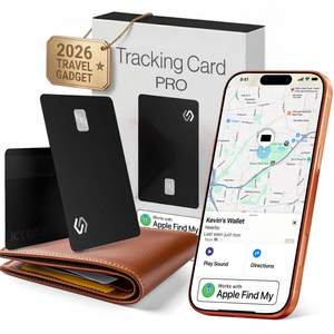 SPOTMINDERS Apple MFi Certified Wallet Tracker PRO Works with Apple Find My IP68 Rechargeable Tracking Card fo