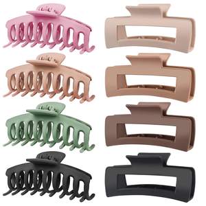 TOCESS 8 Pack Big Hair Claw Clips for Women Large Claw Clip for Thin Thick Curly Hair 90's Strong Hold 4.33 In