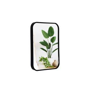 Aluminum Metal Framed Mirror with Rounded Corners, Rust Resistant, Wall Mounted Mirror for Bedroom or Living R