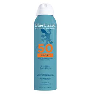 BLUE LIZARD Sport Mineral Sunscreen Spray SPF 50+, Dermatologist-Recommended Brand, Broad-Spectrum UVA/UVB Pro