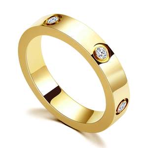 PDWZNBA Love Friendship Ring 18K Gold-Plated Stainless Steel Promise Ring Wedding Band Jewelry Birthday Gifts 