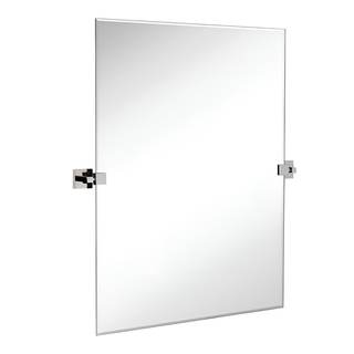 Hamilton Hills Beveled Bathroom Mirror - 30 x 40 Inch Adjustable Pivot Corner Mirror for Bathrooms - Rectangul