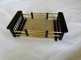 Gold Expandable Dish Drying Rack Over the Sink, Adjustable Stainless Steel Sink Drying Rack for Plates, Bowls 