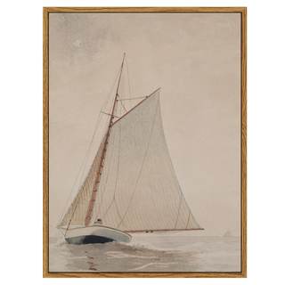 InSimSea Framed Wall Art for Living Room Coastal Wall Decor White Sailboat Seascape Watercolor Vintage Paintin