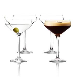 LEMONSODA Nick & Nora Martini Glasses, 6oz, Set Of 4, Cocktail Glasses | Classic 1930s 50s, Hand Blown Lightwe