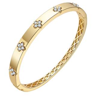 TIMELESSTAR Ideal Gifts Clover Bracelets for Women Hypoallergenic|Premium Moissanite|14K Gold Plated 925 Sterl