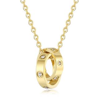 Love Necklace, Interlocking Circle Necklace, Dainty Pendant Necklace for Women, Stocking Stuffers for Women Va