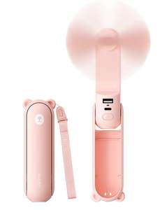 JISULIFE 3 IN 1 Portable Fan with Power Bank & Flashlight Featured | 19H Max Cooling, USB Rechargeable, Pocket