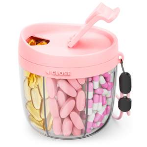 AMOOS Cute Pill Dispenser with Anti-Mix Design, 7-Slot, BPA-Free, Patented | Portable Travel Pill Organizer, W