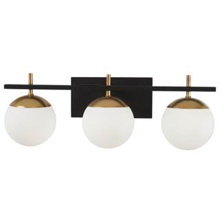 GEORGE KOVACS P1353-618 Alluria Vanity Bath Light, 3-Light, 225 Total Watts, 8.5-in H x 24-in W, Weathered Bla