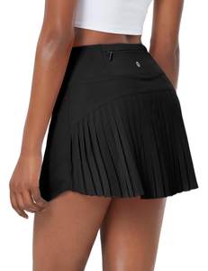 baleaf Tennis Skirt Pleated Golf Skorts with 3 Pockets | 14", Built in Shorts, High Waisted, Anti-slip Strip,