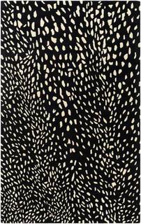 Antelope Cheetah Charcoal,Neutral,Grey,Ivory Animal Contemporary Handmade 100% Woolen Area Rugs & Carpets (Cha