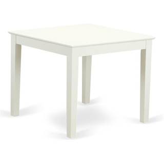 Pemberly Row Square Wood Dining Table, 30" H x 36" W x 36" D, Linen White Finish, Solid Wood Construction, Tra