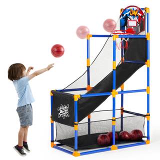 JOYIN Arcade Basketball Game Set with 4 Balls and Hoop for Kids 3+ Years Old Indoor Outdoor Sport Play - Easy 