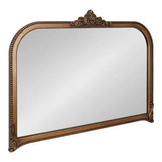 Kate and Laurel Hubanks Vintage Decorative Wide Arched Mirror, 40 x 30, Gold, Large Antique Statement Arch Mir