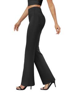 DLOODA Womens Bootcut Dress Pants Business Casual Work Pants with Pockets | Comfortable Stretch Fabric, High W