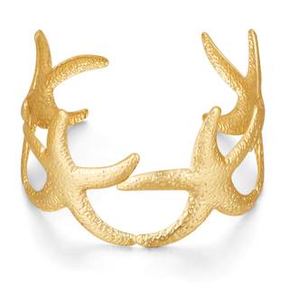Wide Cuff Bracelets for Women, Chunky 14k Gold Arm Cuff Large Starfish Seashell Bangle Open Wrist Bracelet for