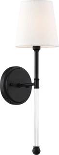 Nuvo 60/6689 Olmsted 1 Light Wall Sconce, Aged Bronze Finish Aged Bronze Finish With White Linen Shade