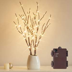 Fudios Lighted Branches with Timer 70 LED Fairy Lights 18in Battery Operated, Willow Branches with Lights for 
