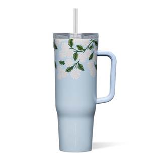Corkcicle x Rifle Paper Co. Cruiser Insulated Tumbler with Handle & Straw - Keeps Drinks Cold 20 Hours - BPA-F
