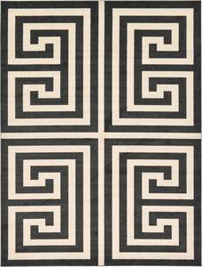 Unique Loom Athens Collection Classic Geometric Modern Border Design Area Rug (9' 0 x 12' 0 Rectangular, Black