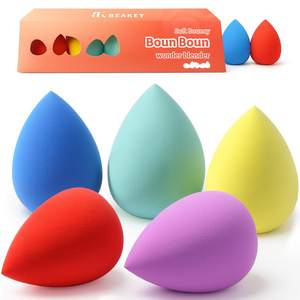 BEAKEY Makeup Sponge Set, 5 Pack Foundation Beauty Sponges & Soft Blenders | Micro Porous Low Absorption, for