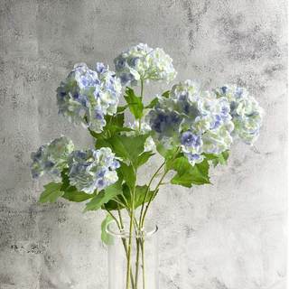 YalzoneMet Artificial Snowball Viburnum 4 Pcs 26.8 in Graduated Blue Small Hydrangea 2 Head Natural Lifelike R