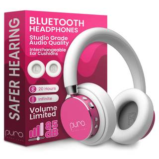 Puro Sound Labs - Kids Headphones, Volume-Limiting 85dB, BT2200 Plus, Pink | Built-In Mic, Studio-Grade Sound,
