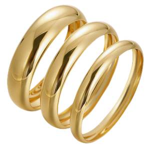 Chunky Gold Bangle Bracelets for Women, Dainty 14k Gold Plated Big Stackable Bangles Set, Trendy Cuff Bracelet
