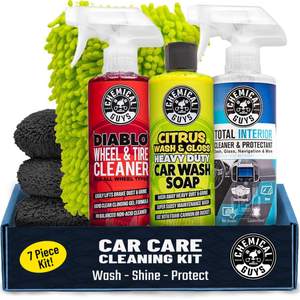 Chemical Guys, 7-Piece Car Cleaning Kit, Wash, Wheel & Interior Cleaners | Everything a first-time detailer ne