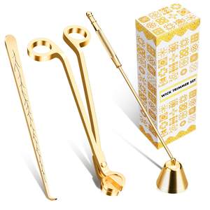 calary Candle Wick Trimmer, Candle Snuffer and Wick Dipper & Candle Accessory Set, 3 in 1 Candle Care Kit for 
