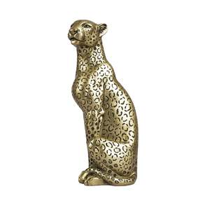 Cheetah Statue Home Decor Leopard Sculpture Resin Sitting Cheetah Figurine Desktop Table Top Ornament Decorati