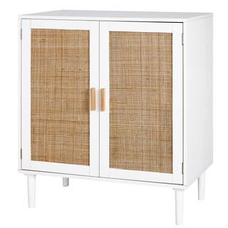 Finnhomy Sideboard Buffet Cabinet, Kitchen Storage Console with Rattan Decorated Doors, Liquor Buffet, Dining 