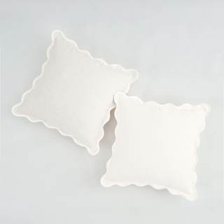 Scalloped Pillow Covers Set of 2 for Living Room | Decorative Sofa Couch Pillows | Boho Sytle Home | Aesthetic