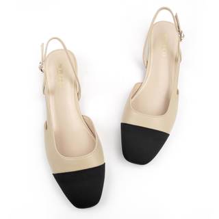 AprCoco Slingback Flats for Women 2.0 Square Toe Two Toned Flats Wedding Shoes Low Heel Shoes for Women