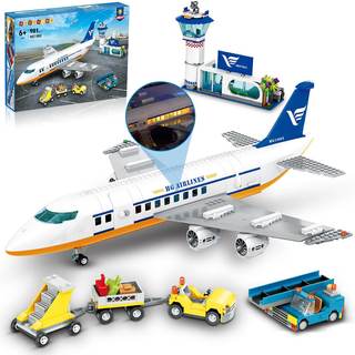 HOGOKIDS City Airport Airplane Building Set with LED Light, 901 PCS | City Airport Adventure, LED Light Featur