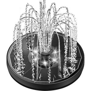 Yzert Solar Fountain Glass Panel with 2200 mah Battery, 3.5W Floating Solar Water Fountain with 4 Fixed Rods, 