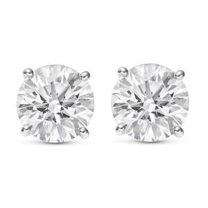 Houston Diamond District 0.5 to 12 Carat Lab Grown Diamond Stud Earrings | 14K White Gold IGI Certified Round 